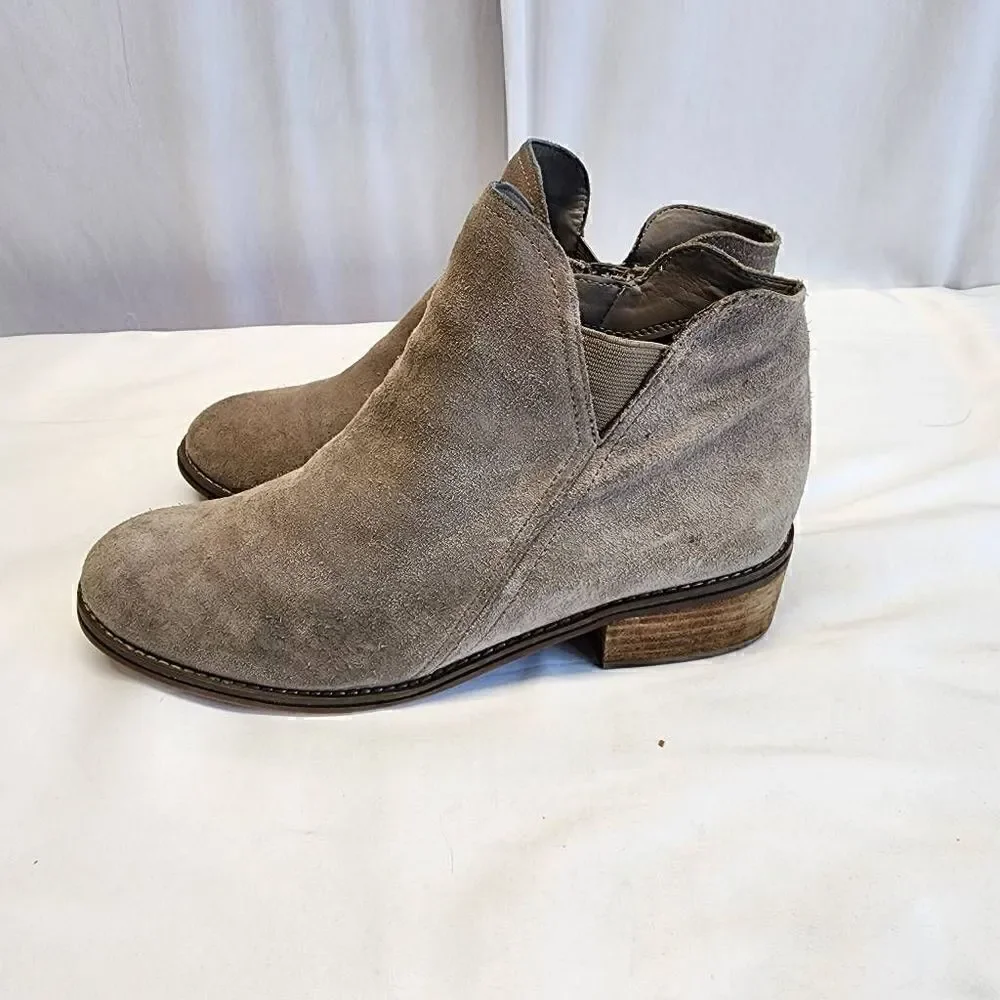 Blondo Lanka Brown Suede Waterproof  Ankle Booties Womens Size 10 Side Zip